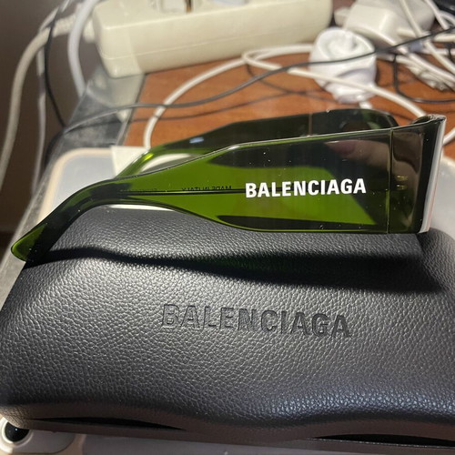 Balenciaga BB0328S green recycled acetate sunglasses new
