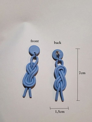 Polymer clay earrings like new, blue and silver