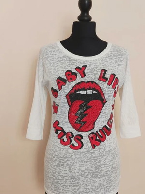 Women's blouse with rhinestones vintage, 3/4 sleeve, like new, size XS