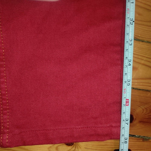 Benetton Red Mom Jeans 90s Vintage Used, Size S