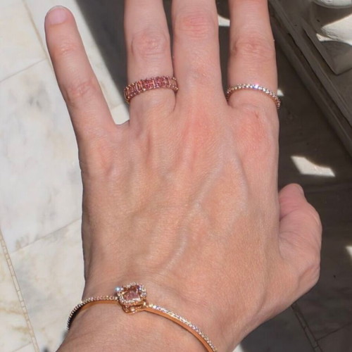 Swarovski jewelry set 18ct gold plated, like new, bracelet and rings