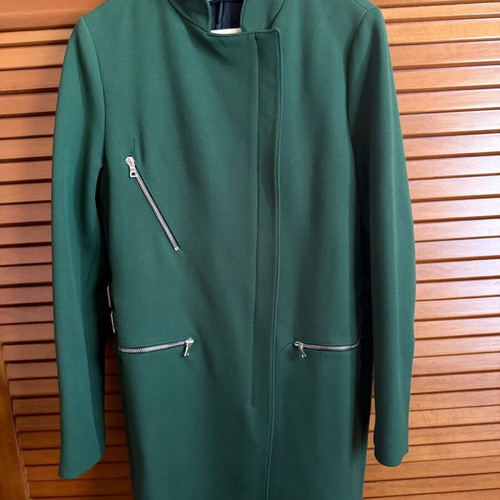 Zara coat with gold zippers new, green