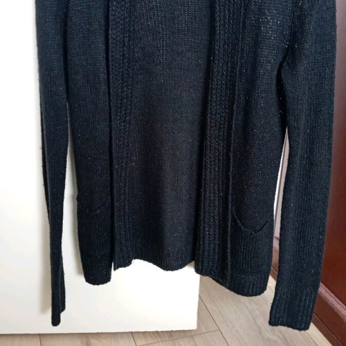 Cardigan XS like new with shiny detail, black