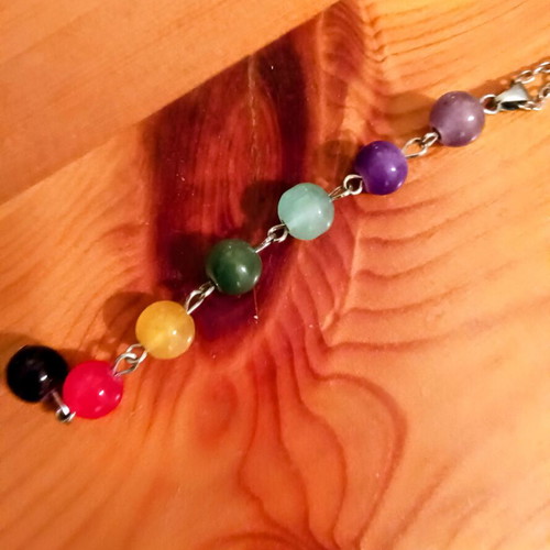 Necklace with 7 chakras new, 45+5 cm