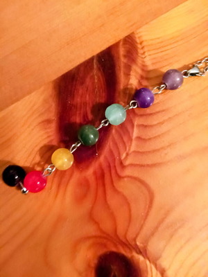 Necklace with 7 chakras new, 45+5 cm
