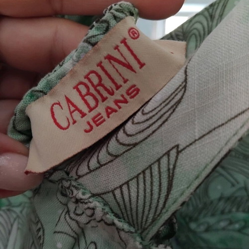 Linen midi dress like new, beige and green, size S