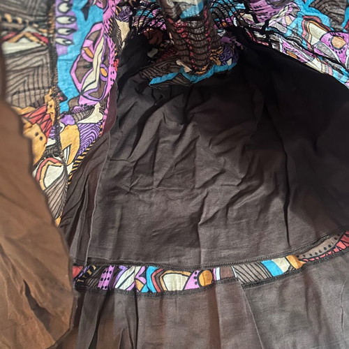Carabatti Y2K skirt with multicolored geometric pattern, size S, new