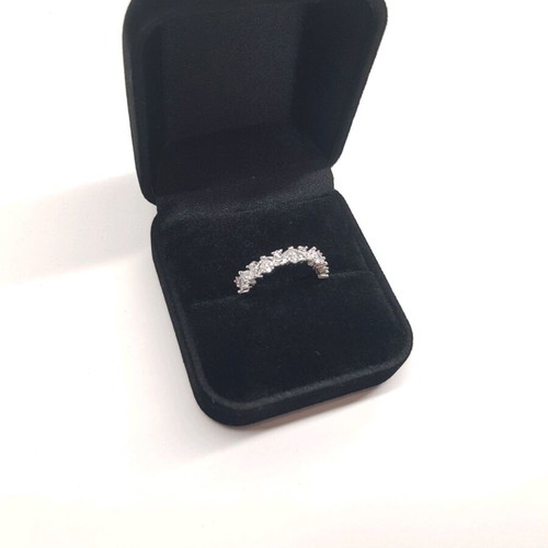 Brass ring with cubic zirconia size 6 new, silver color