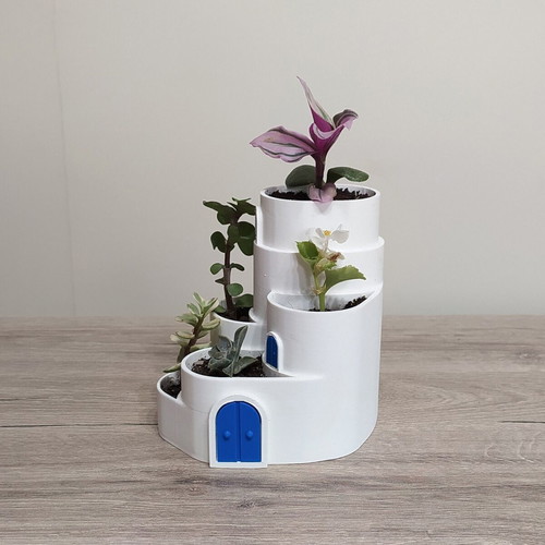 Cycladic 3D Printed Decorative Planter with Layers