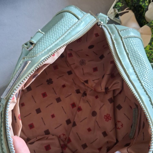 Doca crossbody bag used, turquoise color