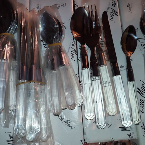 Lisa Mori Serving Set new, stainless steel with acrylic handles