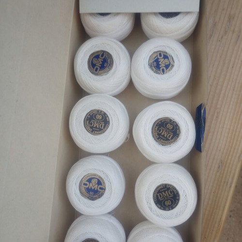 DMC Cordonnet Special No 60 cotton crochet threads, vintage, white
