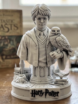 Harry Potter & Hedwig Diorama Bust new, wizarding world decor