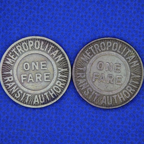 Metropolitan Transit Authority Boston 1951 metro tokens, set of 2