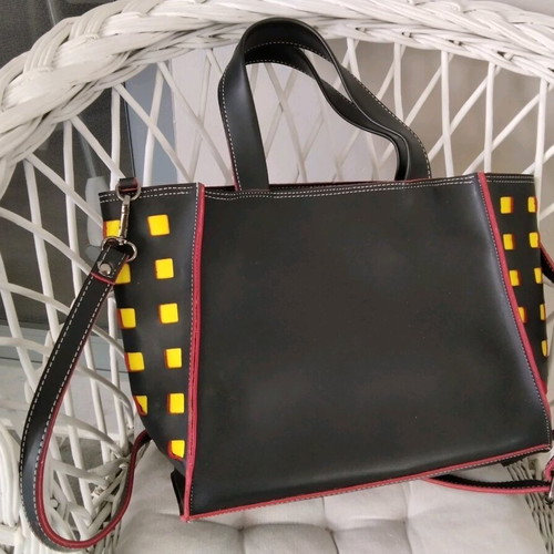 FRNC shoulder bag like new, black with yellow and red details