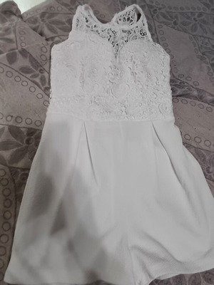 Lace Romper used, white, size S