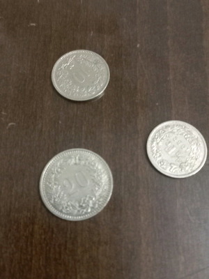 Swiss coins used, pack of 3