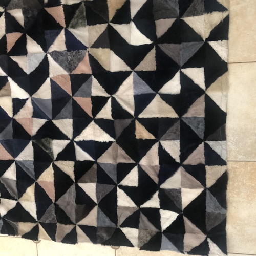 Rug new from natural fur, 2.35 x 1.30 m, Kastoria production