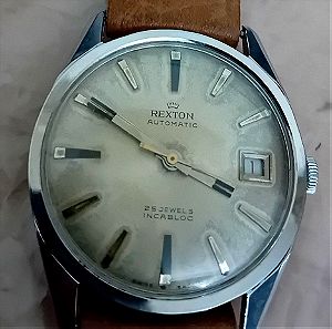 Rexton μηχανισμός ETA 2472 αυτόματο 25 JEWELS Ελβετικό σπάνιο vintage ρολόι χειρός 1960s