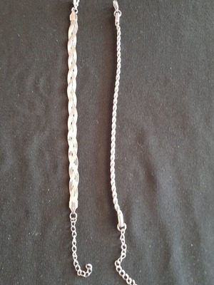 Bracelets new zinc alloy 22 cm with extension chain set of 2
