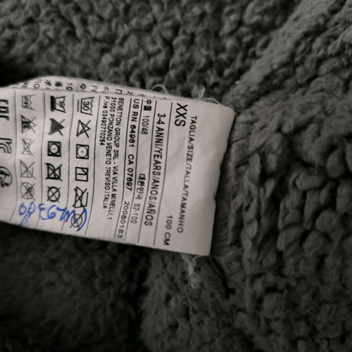 Children's thick jacket United colours of Benetton like new, blue