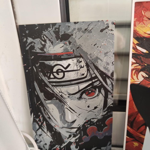 2D poster Naruto Itachi character Sharingan flames anime like new