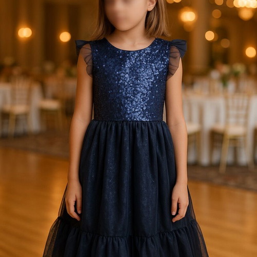 Marasil formal dress blue with sequins size 140 like new