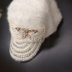 Women's winter fur hat new, white