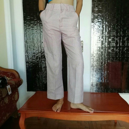 Summer checked pants Pull & Bear small, like new, bootcut straight fit