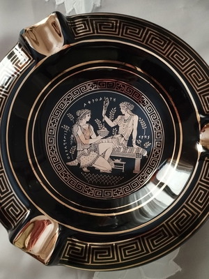 Aphrodite Eros Ashtray gilded used