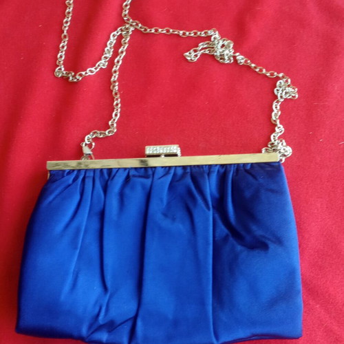 Vintage satin bag with silver chain by Achilleas like new, shoulder