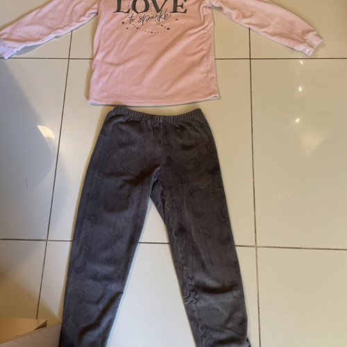 C&A Velour Tracksuit Set for Girl 12 Years Like New, Pink and Grey