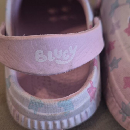 Next Bluey clogs like new, size 28, pink and purple