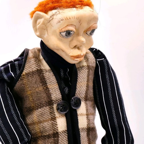 Antique handmade doll Quasimodo from Notre Dame used