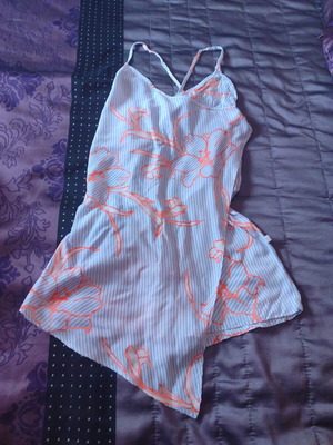 Mini Raxevsky asymmetrical striped one-piece dress like new, size 12