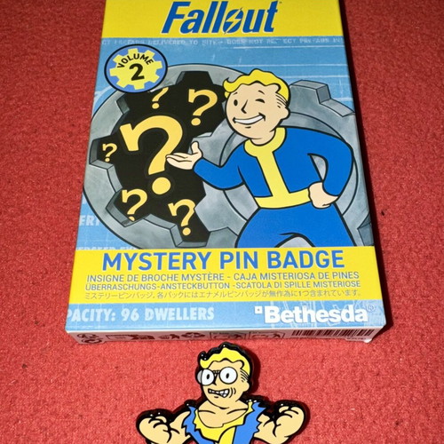 Fallout Vault Boy Nerd Rage enamel pin like new, official Bethesda collectible