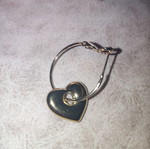Earrings new stainless steel gold-tone heart hoops with removable charms