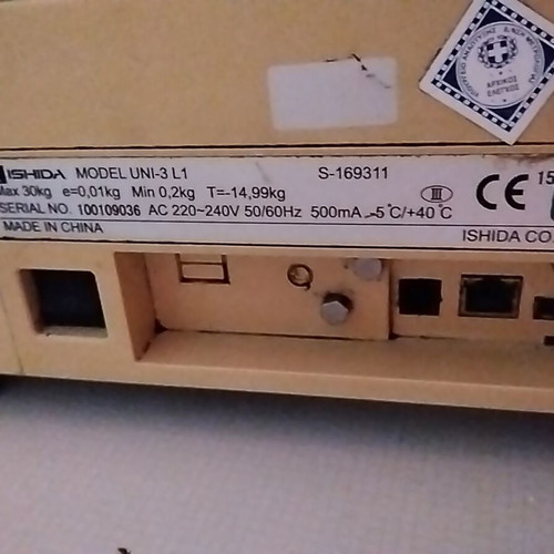 Ishida UNI-3 electronic retail scale with label printer used
