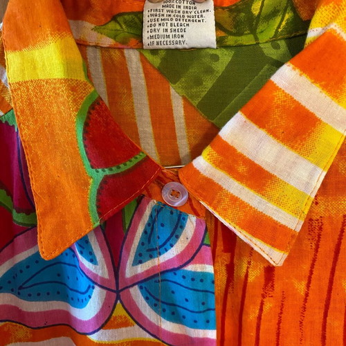 Long oversized colorful shirt new, cotton