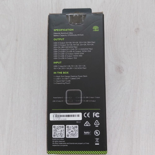 Minthouz Premium Εξωτερική Μπαταρία 27000mAh 140W PD Γρήγορη Φόρτιση