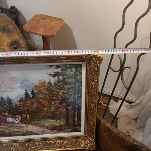 Vintage frame 1970 with carved gold frame like new