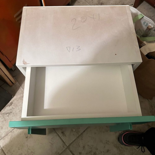 Cabinet with Drawer and Double Doors turquoise like new