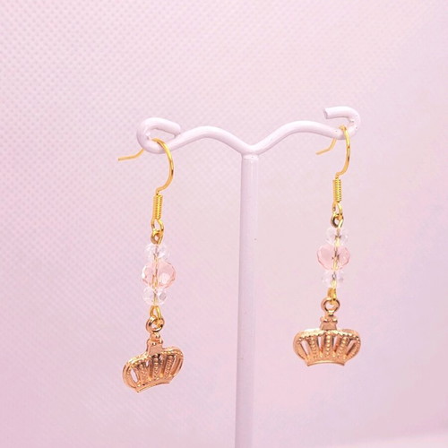 Handmade crown earrings new with crystals