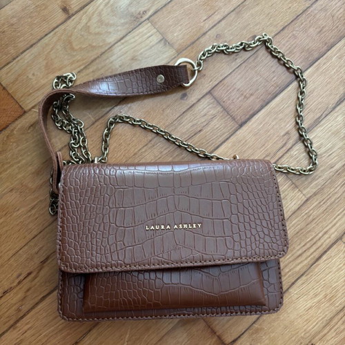 Laura Ashley backpack bag new, brown and gold
