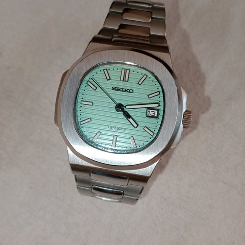 Seiko Mod Nautilus Tiffany like new, blue