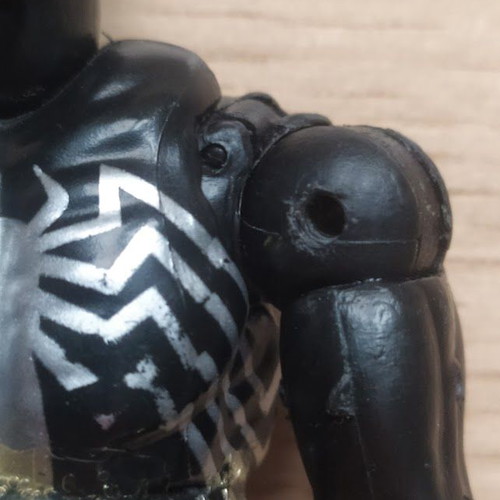 Black Spider-Man figure 15cm used with full equipment and launcher