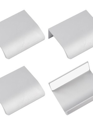 Morobor 50mm self-adhesive aluminum furniture handles, silver, set of 4