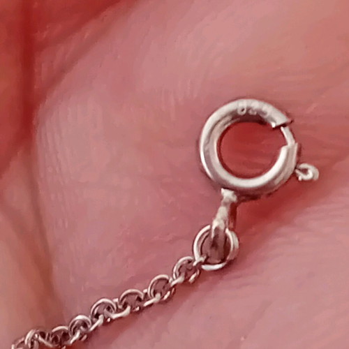 Silver 925 heart pendant like new with zircon and 42cm chain