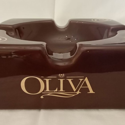 Large ceramic OLIVA cigar ashtray used with crack
