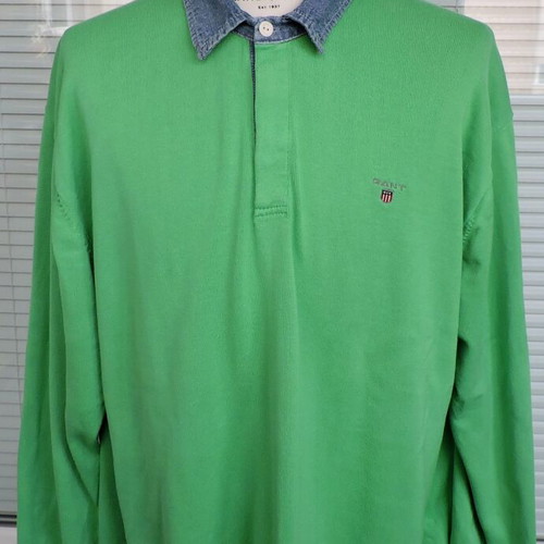 Gant Mens Green Cotton Long Sleeve Jumper like new, size XXL-3XL